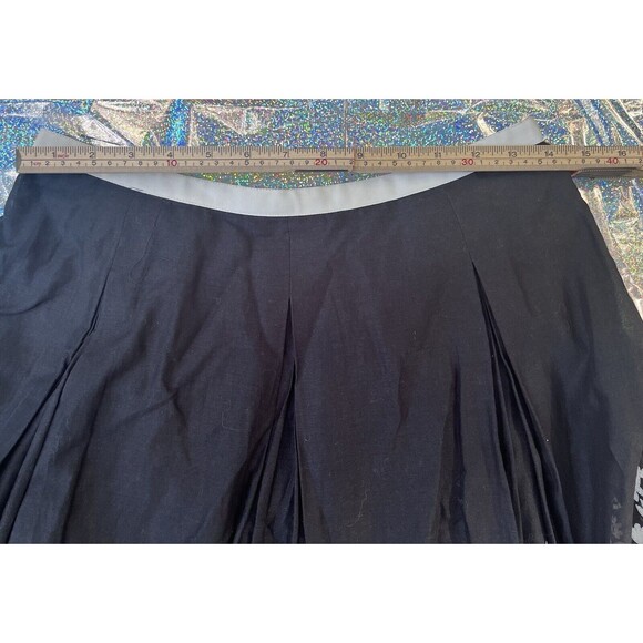 Loft A Line Beaded Pleated Swing Lined Skirt Womens 4 Black White Goth Boho 50s - Picture 8 of 9